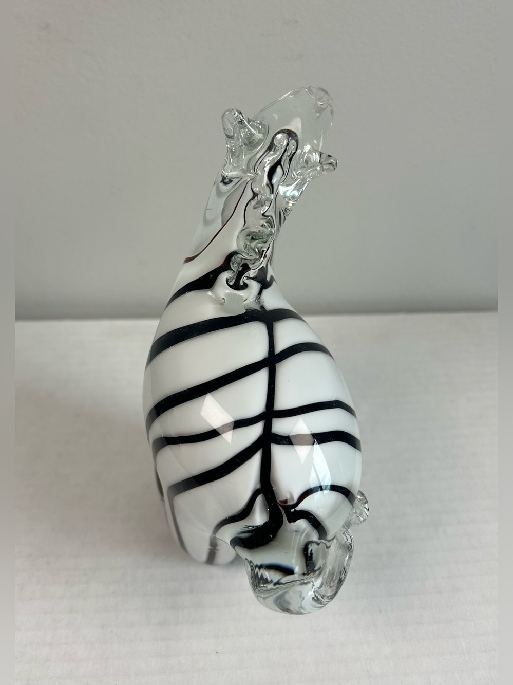 Vintage Hand Blown Murano-Style Art Glass Zebra Sculpture Figurine Stripes - Picture 7 of 9